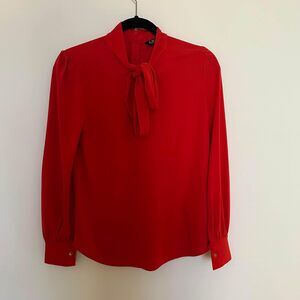 Lauren Ralph Lauren Small Petite Red Long Sleeve Professional Top